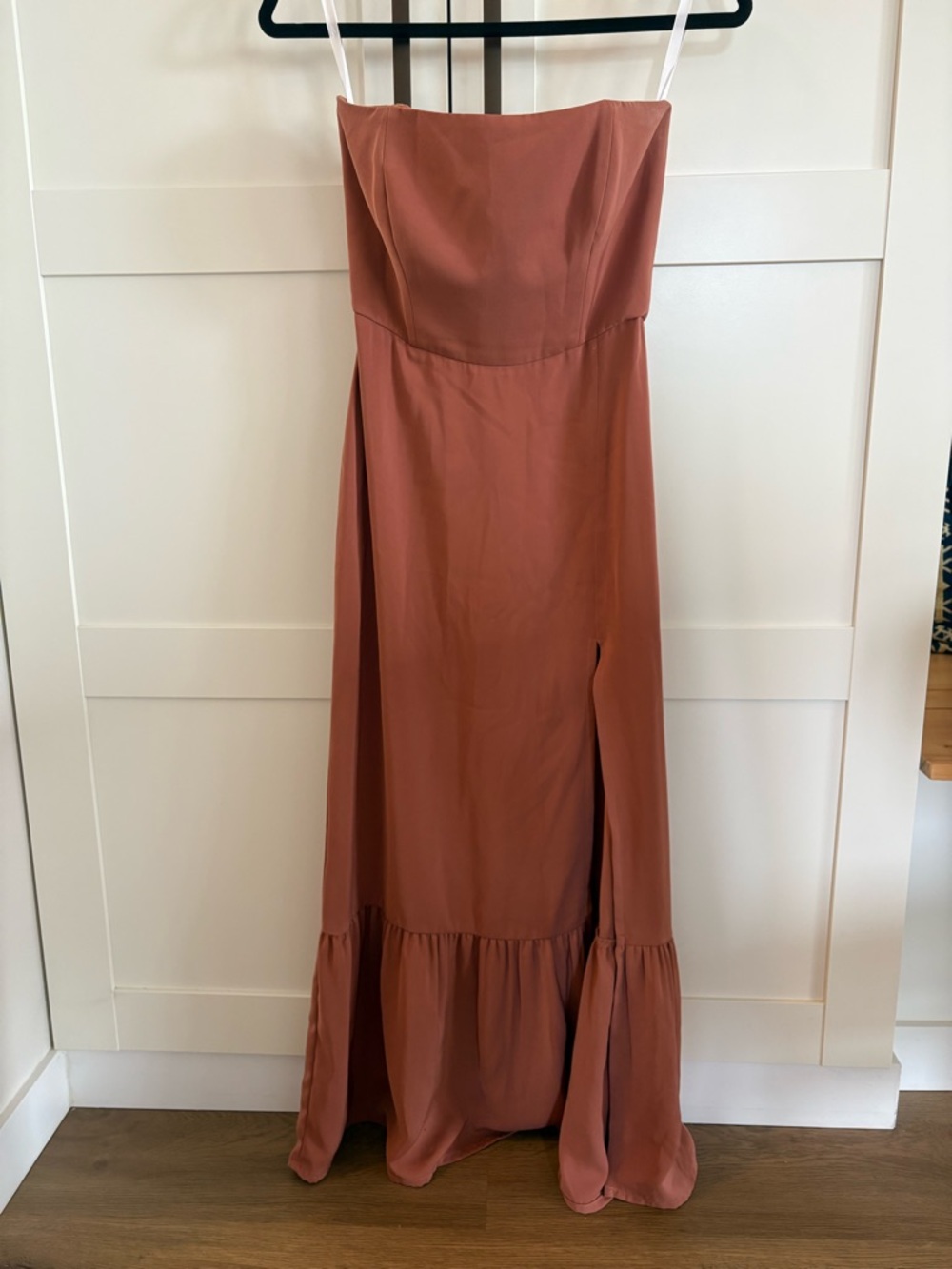 Park & Fifth Terracotta Shaw Dress - Slip Maxi Dress with Ruffle Hem